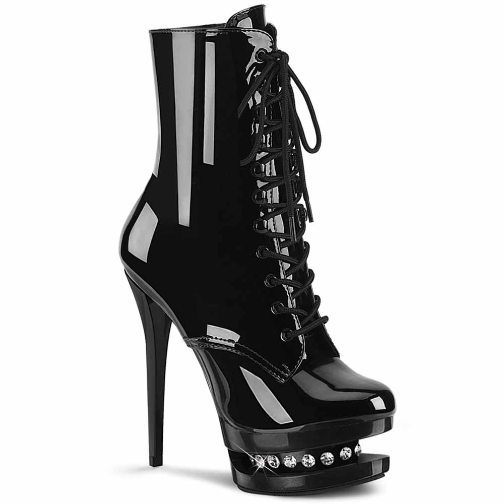 Pleaser - BLONDIER1020 Platform Boots, Pole dance shoes - Pole dance shoes - Black